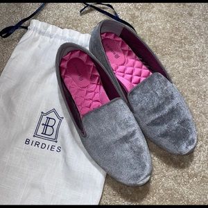 Birdies Rounded Slip-On Velvet The Starling Flats